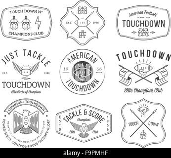 Vector American footballl badges and crests Stock Vector