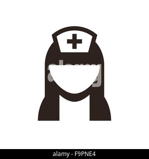 Nurse icon isolated on white background Stock Photo