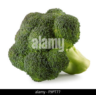 inflorescence raw fresh broccoli isolate on white Stock Photo
