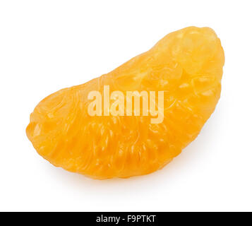 tangerine orange citrus fruit slice on white background Stock Photo