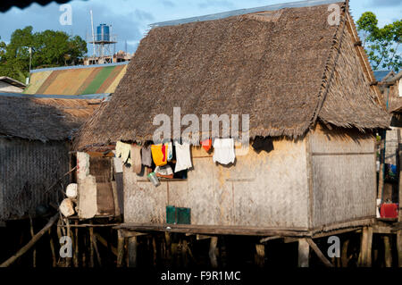 bamboo house on stilts, Black Lahu village, hill tribe 