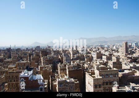 The Old City of Sana'a, the oldest continuously inhabited and populated city in the world, Yemen, Unesco world heritage site Stock Photo