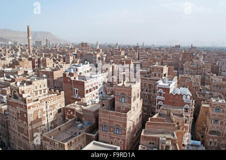 The Old City of Sana'a, the oldest continuously inhabited and populated city in the world, Yemen, Unesco world heritage site Stock Photo