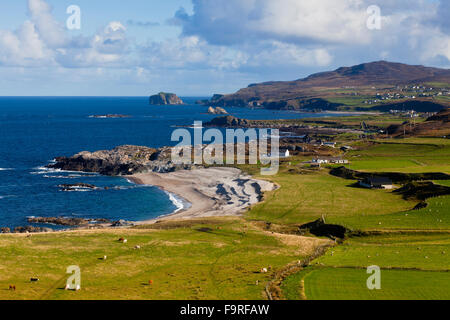 The Northern Coast of Donegal, Malin Head and Inishtrahull island, Malin Head is the most Northerly point on Ireland Stock Photo
