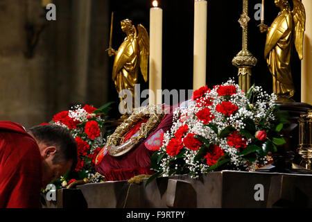 Notre-Dame de Paris cathedral. The holy crown of thorns worn by Jesus Christ during the Passion. Stock Photo