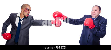 Pair in funny boxing concept Stock Photo