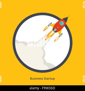 Vector illustration of new business project startup development or launching new product or service for your design Stock Vector