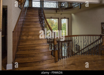 Large Wooden Staircase Stock Photo