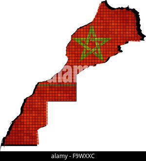 Morocco map with flag inside Stock Vector