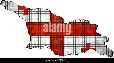 Georgia map with flag inside Stock Vector