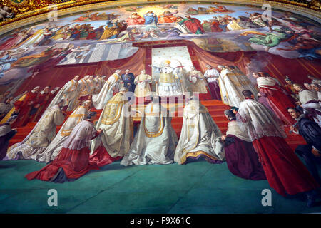 Room of the Immaculate Conception in the Vatican Museum. Stock Photo