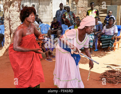 Ewe people participating in a Tron vodun (voodoo) ceremony, Lome, Togo Stock Photo