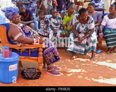 Ewe people participating in a Tron vodun (voodoo) ceremony, Lome, Togo Stock Photo