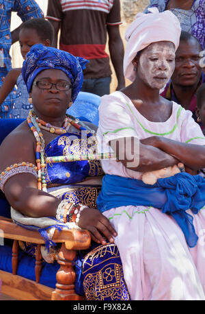 Ewe people participating in a Tron vodun (voodoo) ceremony, Lome, Togo Stock Photo