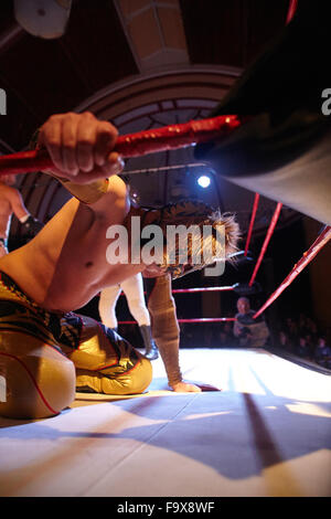 Ultimate Pro Wrestling, UK, GB, English wrestling  from the Corn Exchange in Dorchester. Indoor. Stock Photo