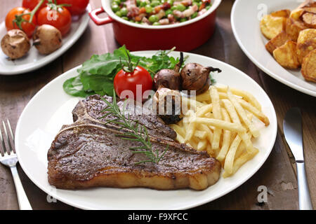 t-bone steak,porterhouse steak,bistecca alla fiorentina Stock Photo