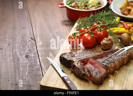 t-bone steak,porterhouse steak,bistecca alla fiorentina Stock Photo