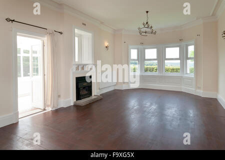 Empty upmarket house for sale, a large reception room. Stock Photo