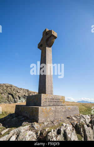 Ancient religious monument, Llanddwyn island, Newborough, Anglesey, North Wales, UK Stock Photo