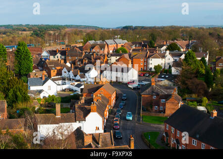 The town of Shifnal seen from St Andrews Church tower, Shropshire, England, UK. Stock Photo