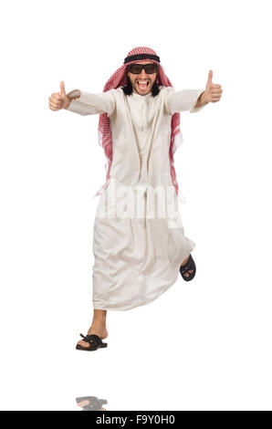 Arab man jumping from joy Stock Photo