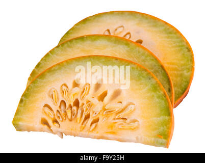 Three pieces of small pumpkin isolated on white Stock Photo