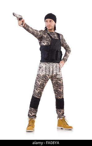 Young handsome soldier (sniper) aiming a machine gun Stock Photo - Alamy
