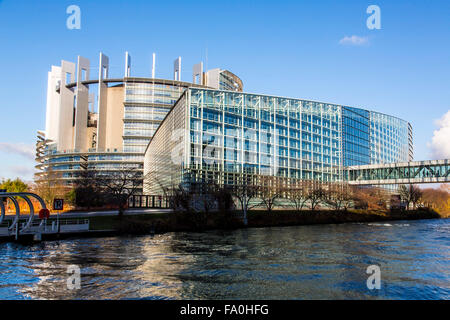 Building of the European Parliament in Strasbourg, Alsace, France, Stock Photo