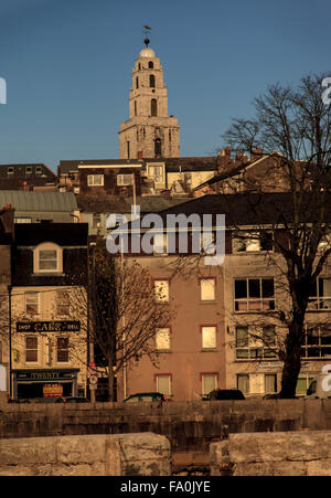 St. Anne's Church & Shandon Bells Tower seen from the south bank of the River Lee in Cork, Ireland Stock Photo