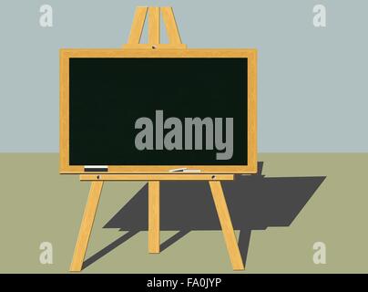 Blank Blackboard Mounted On An Easel Stock Vector