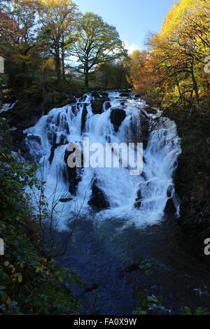 Swallow Falls in Betws y Coed North Wales during an autumn morning Stock Photo