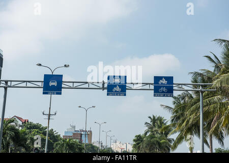 Traffic Signboard in Da Nang Stock Photo