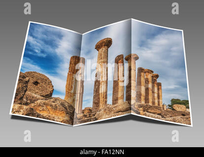 The Temple of Hercules was built 500 BC., Valley of the Temples, Agrigento, Sicily, Italy, Europe Stock Photo