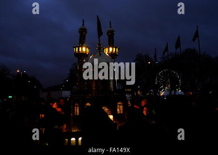 Shia Muslims annual arbaeen procession London Dec 2015 Stock Photo