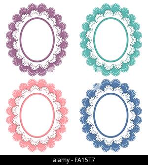 Lace frames isolated on white Stock Vector