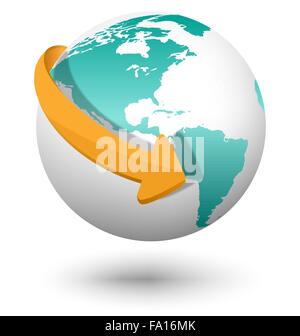 world planet earth with arrow icon vector illustration design Stock ...
