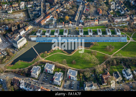 Aerial view, Rheinelbe Science Park, a project of the International Building Exhibition Emscher Park, solar power plant Stock Photo