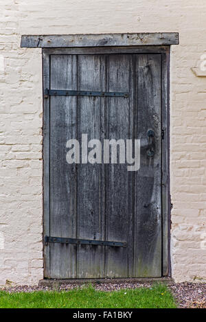 Old Tudor wooden house back door antique medieval Stock Photo