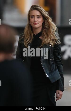 Amber heard seen arriving at the ABC studios for Jimmy Kimmel Live  Featuring: Amber Heard Where: Los Angeles, California, United States When: 18 Nov 2015 Stock Photo