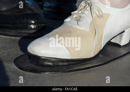 Close-up of shoes of the Unconditional Surrender statue located in San Diego, California, USA. Stock Photo