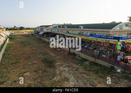 A street market in the village. Anatolian coast - a popular holiday destination for European tourists. Stock Photo