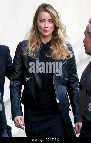 Amber heard seen arriving at the ABC studios for Jimmy Kimmel Live  Featuring: Amber Heard Where: Los Angeles, California, United States When: 18 Nov 2015 Stock Photo