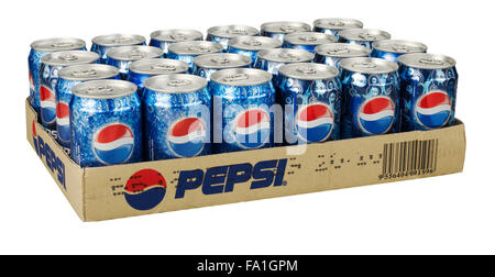 KUALA LUMPUR, MALAYSIA - March 26th 2015. Cans of Pepsi drinks. Pepsi is a carbonated soft drink produced and manufactured by Pe Stock Photo