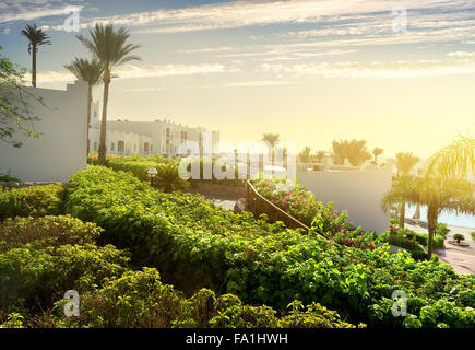 Resort in Sharm el Sheikh at sunrise Stock Photo