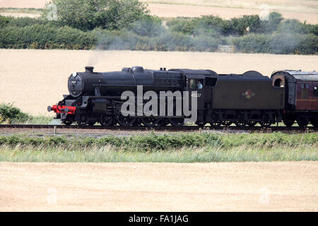 LMS Stanier Class 5, 'Black 5', 45337, running on the North Norfolk Railway between Sheringham and Weybourne, Norfolk, England, Stock Photo