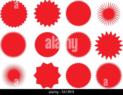 Vector Sun and Star Shapes Set Stock Vector