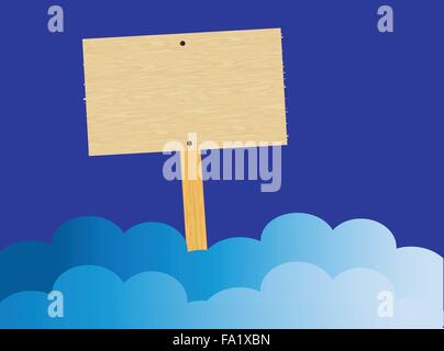 Wood Sign In the Sky (Copyspace) Stock Vector