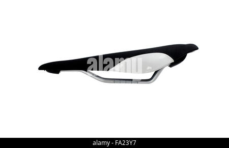 A bicycle seat isolated against a white background. Stock Photo