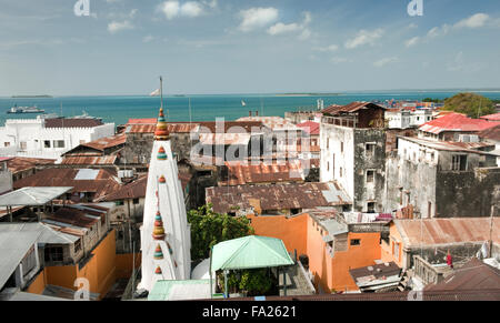 Rooftop view of Stone Town, Zanzibar, Tanzania, East Africa Stock Photo