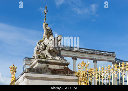 Statue near the entrance of the Palace of Versailles in Paris, France Stock Photo